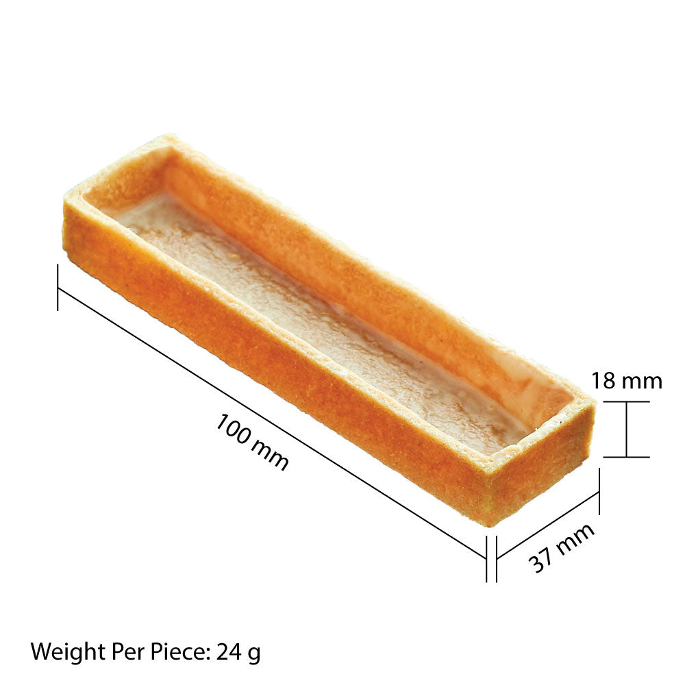 LA ROSE NOIRE 100MM VANILLA TART SHELLS RECTANGLE 70EA