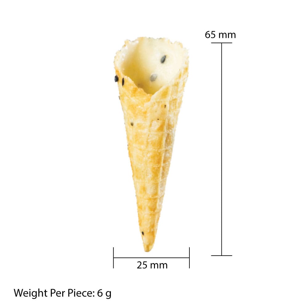 MIA Food Service LA ROSE NOIRE 25MM MINI BLACK SESAME CONES 140EA LA ROSE NOIRE 25MM MINI BLACK SESAME CONES 140EA