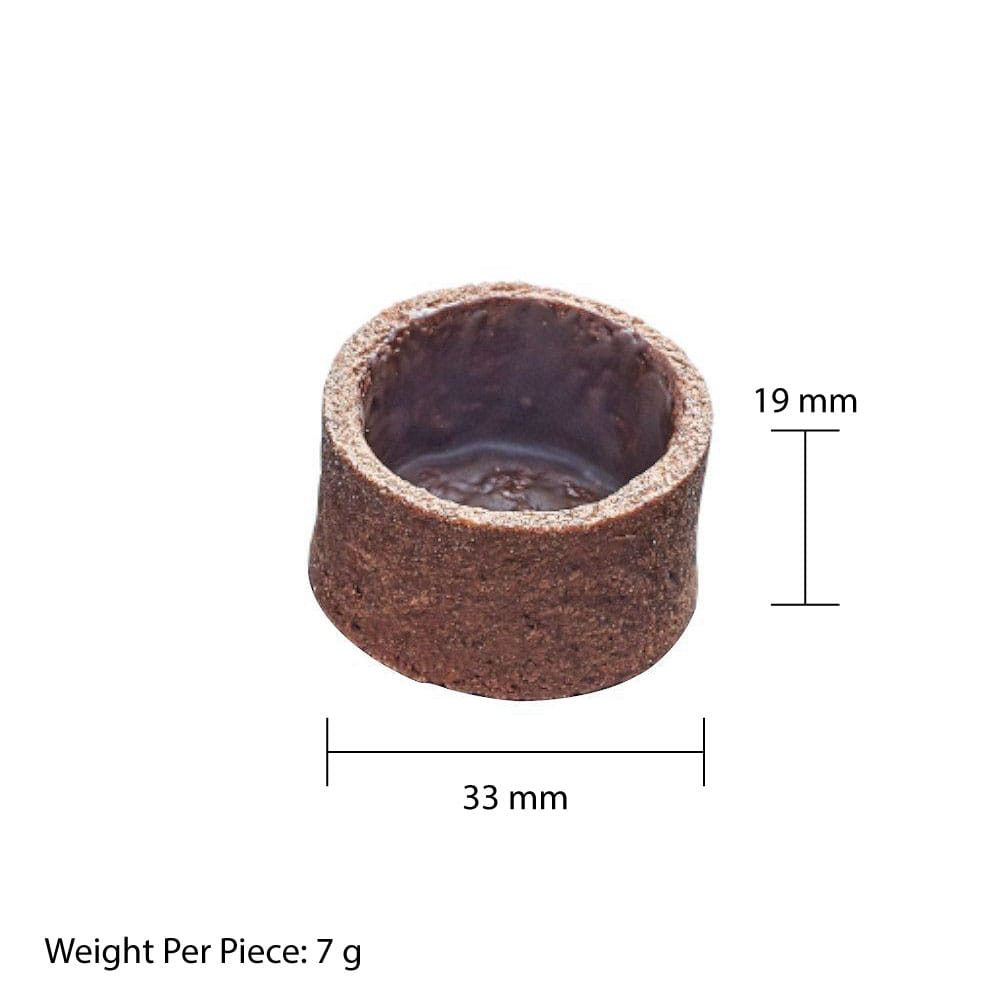 LA ROSE NOIRE 33MM CHOCOLATE TART SHELLS ROUND MINI 210EA