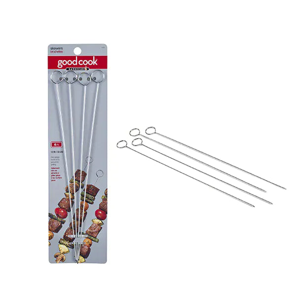 MIA Food Service LINK 12" METAL SKEWERS 4EA LINK 12" METAL SKEWERS 4EA