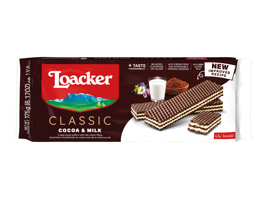 LOACKER COCOA MILK WAFERS 175GR