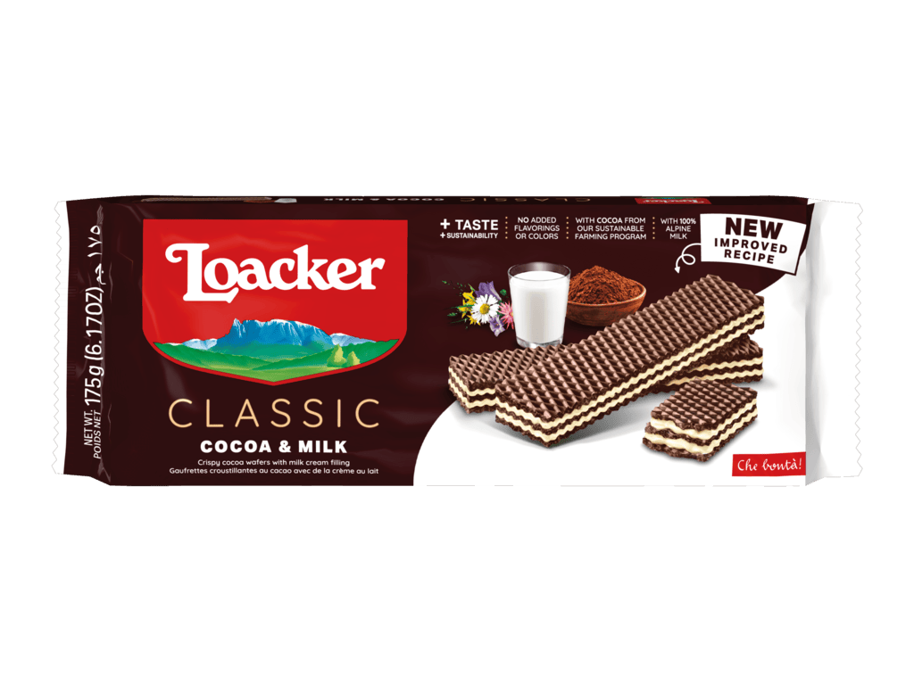 MIA Food Service LOACKER COCOA MILK WAFERS 175GR LOACKER COCOA MILK WAFERS 175GR