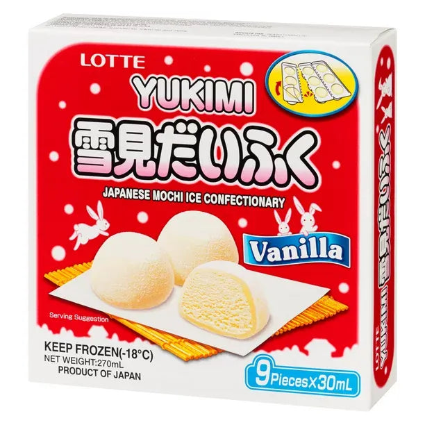 LOTTE YUKIMI MOCHI VANILLA ICE CREAM 9X30ML
