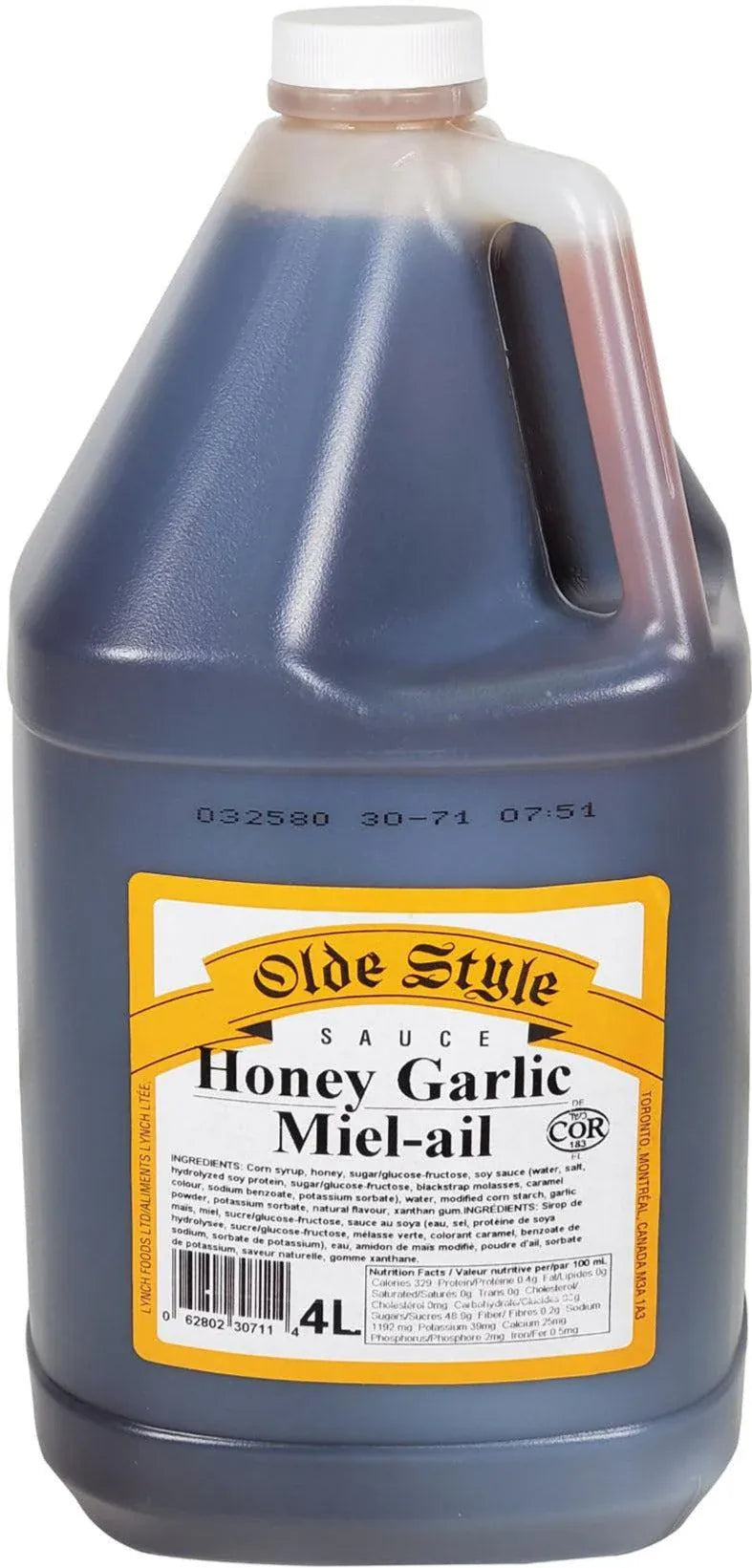 MIA Food Service LYNCH OLDE STYLE HONEY GARLIC SAUCE 4L LYNCH OLDE STYLE HONEY GARLIC SAUCE 4L