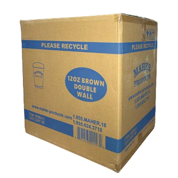 MIA Food Service MAHER 12OZ BROWN DOUBLE WALL CUPS 20X25EA MAHER 12OZ BROWN DOUBLE WALL CUPS 20X25EA