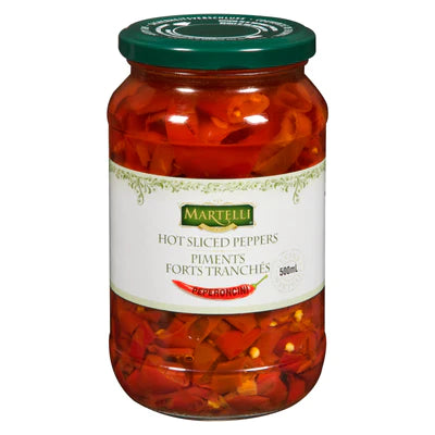 MARTELLI SLICED HOT PEPPERS IN OIL 6X500ML