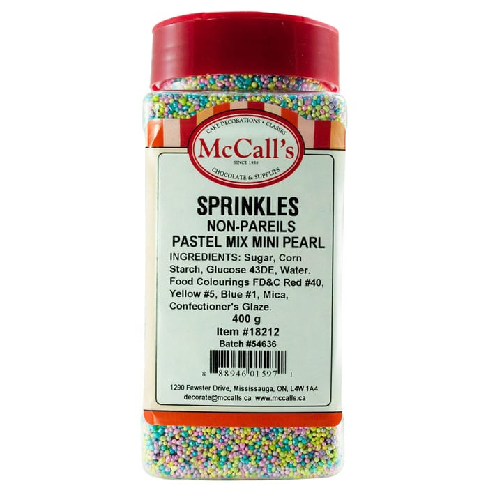 MIA Food Service MCCALLS PASTEL MINI MIXED PEARL SPRINKLES NONPAREILS 400GR MCCALLS PASTEL MINI MIXED PEARL SPRINKLES NONPAREILS 400GR
