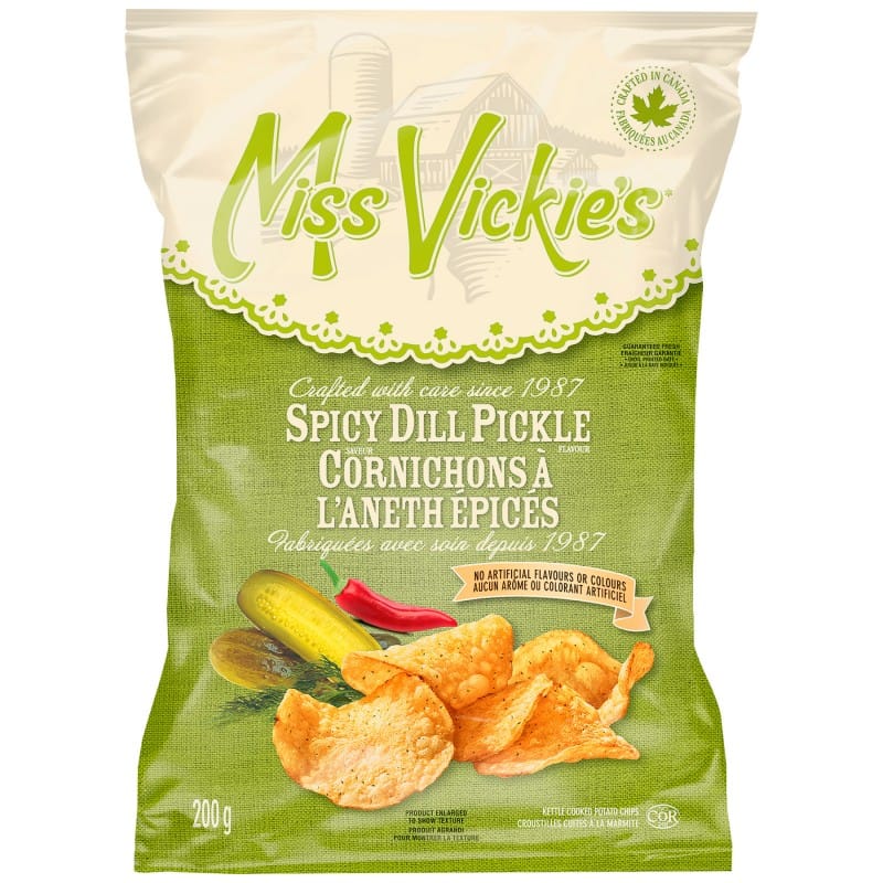 MIA Food Service MISS VICKIES SPICY DILL PICKLE CHIPS 200GR MISS VICKIES SPICY DILL PICKLE CHIPS 200GR