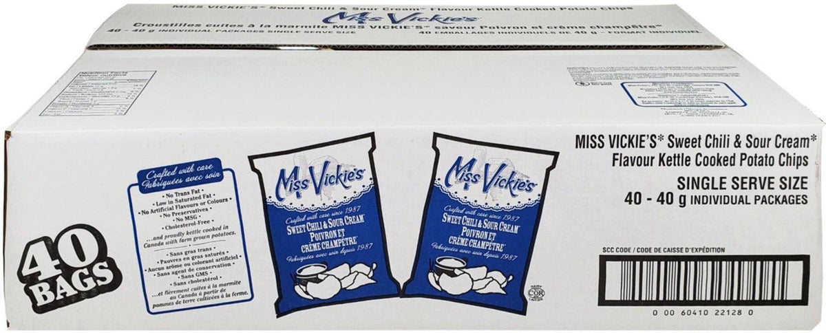 MIA Food Service MISS VICKIES SWEET CHILI & SOUR CREAM CHIPS 40X40GR MISS VICKIES SWEET CHILI & SOUR CREAM CHIPS 40X40GR