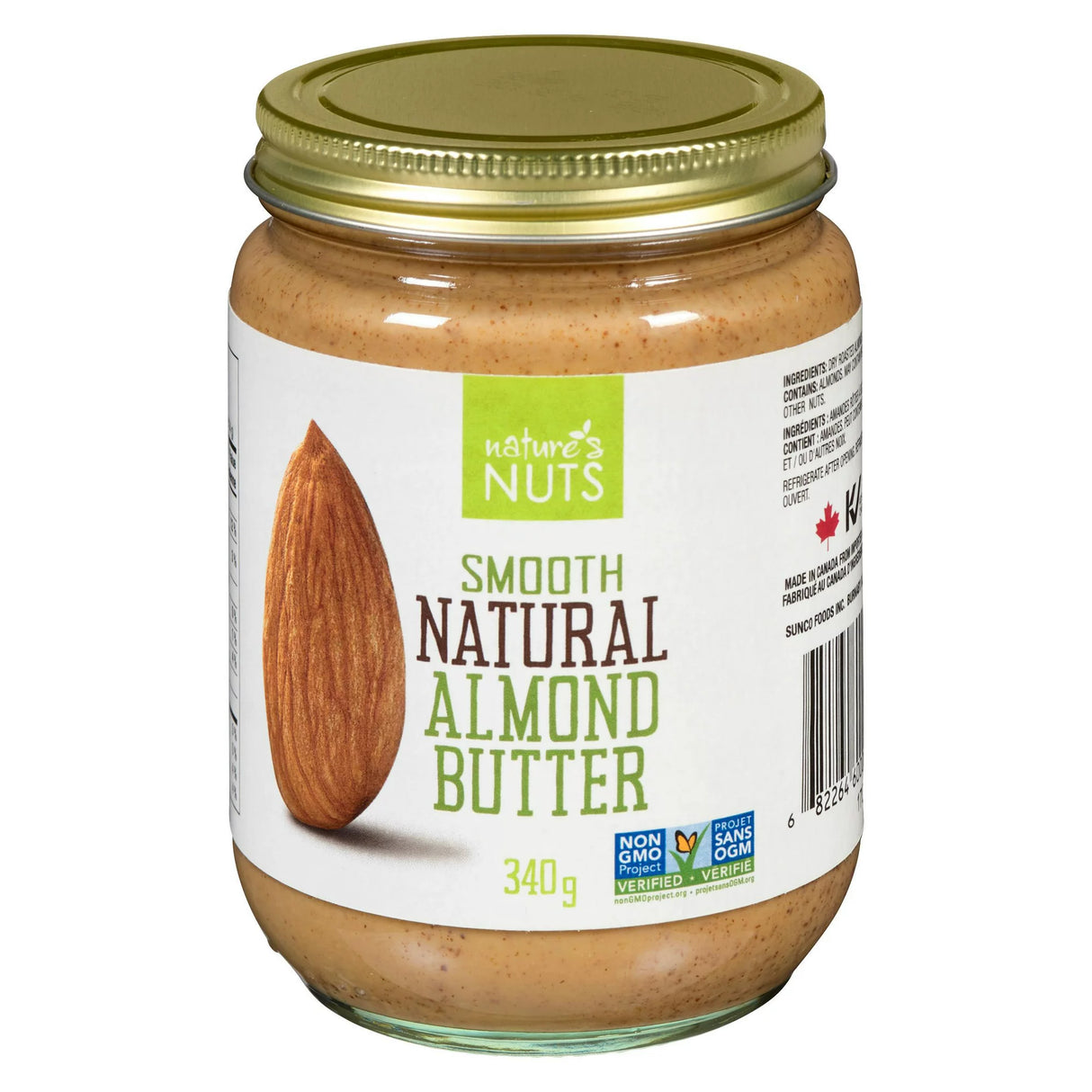 NATURES NUTS ALMOND BUTTER SMOOTH 340GR