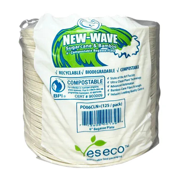 MIA Food Service NEWWAVE 6" BIO PLATES 125EA NEWWAVE 6" BIO PLATES 125EA