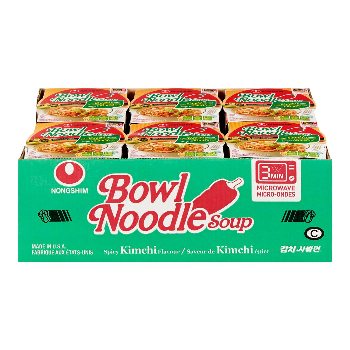 NONGSHIM KIMCHI BOWL NOODLES 12X86GR