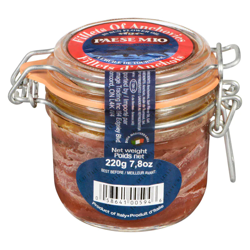 MIA Food Service PAESE MIO LARGE ANCHOVY FILLETS 220GR PAESE MIO LARGE ANCHOVY FILLETS 220GR