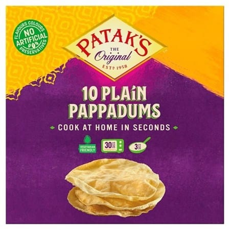 MIA Food Service PATAKS PAPPADUMS 12X100GR PATAKS PAPPADUMS 12X100GR