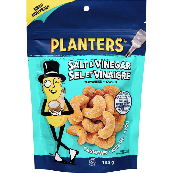 PLANTERS SALT & VINEGAR CASHEWS 145GR