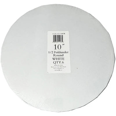 ROYAL 10" ROUND WHITE 1/2" CAKE BOARDS 2X6EA