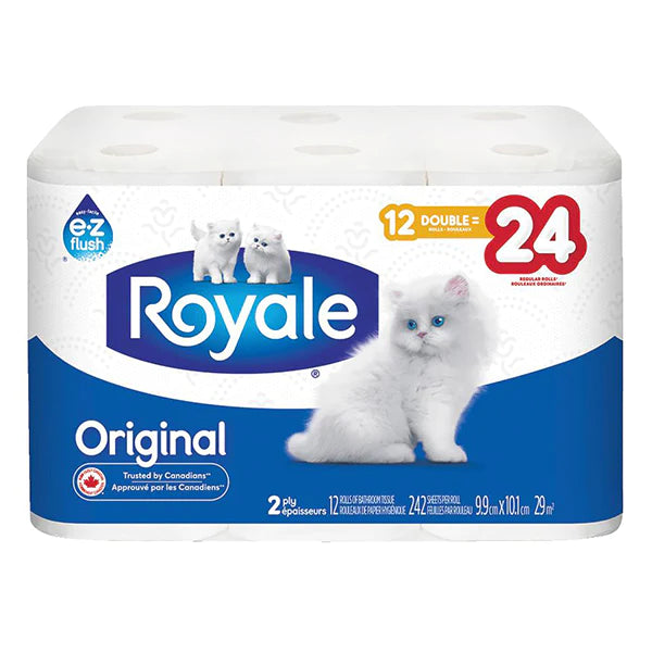 ROYALE 2PLY TOILET PAPER DOUBLE 12=24 12EA