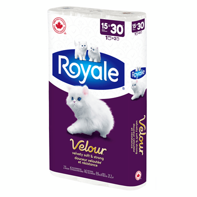 MIA Food Service ROYALE VELOUR TOILET PAPER 15=30 15EA ROYALE VELOUR TOILET PAPER 15=30 15EA