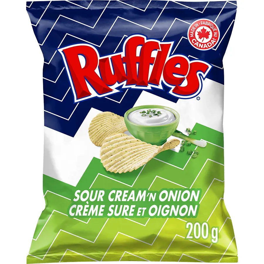 MIA Food Service RUFFLES SOUR CREAM & ONION CHIPS 200GR RUFFLES SOUR CREAM & ONION CHIPS 200GR