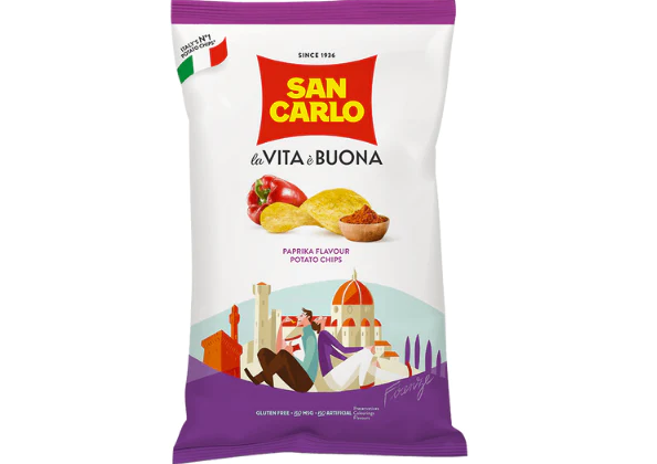 SAN CARLO CHIPS PAPRIKA 20X50GR