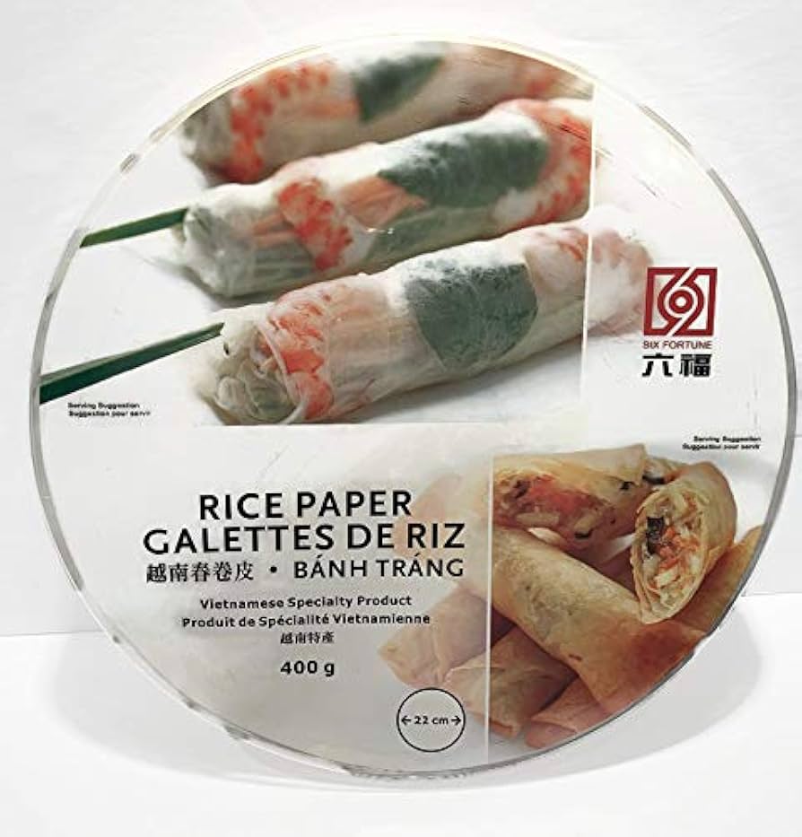 MIA Food Service SIX FORTUNE 22CM RICE PAPER 400GR SIX FORTUNE 22CM RICE PAPER 400GR