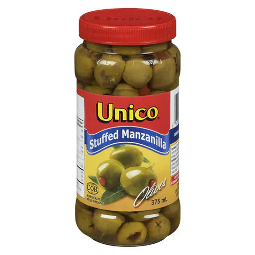 MIA Food Service UNICO STUFFED MANZANILLA GREEN OLIVES 375GR UNICO STUFFED MANZANILLA GREEN OLIVES 375GR