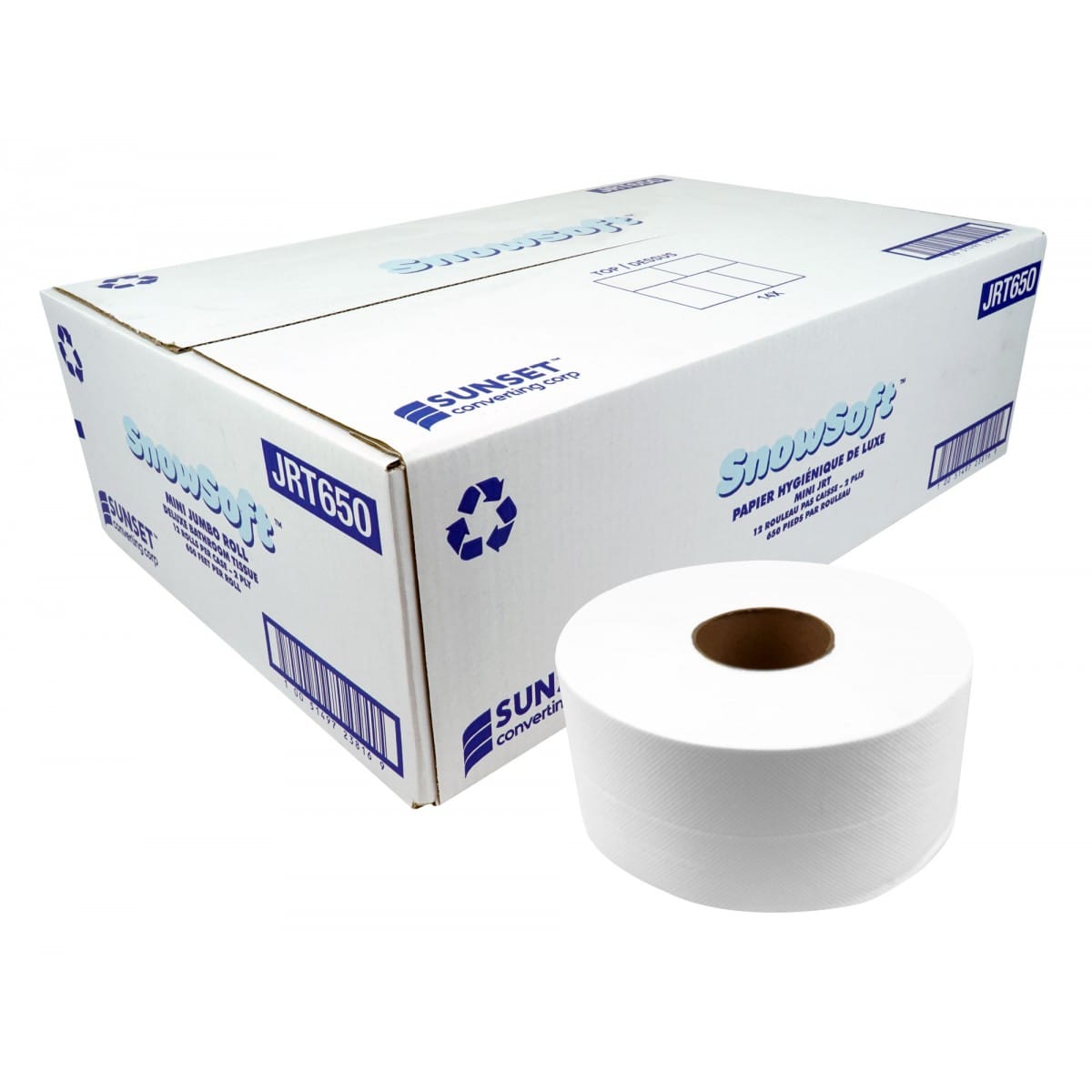 SNOW SOFT 2PLY MINI JRT TOILET PAPER 12X650FT