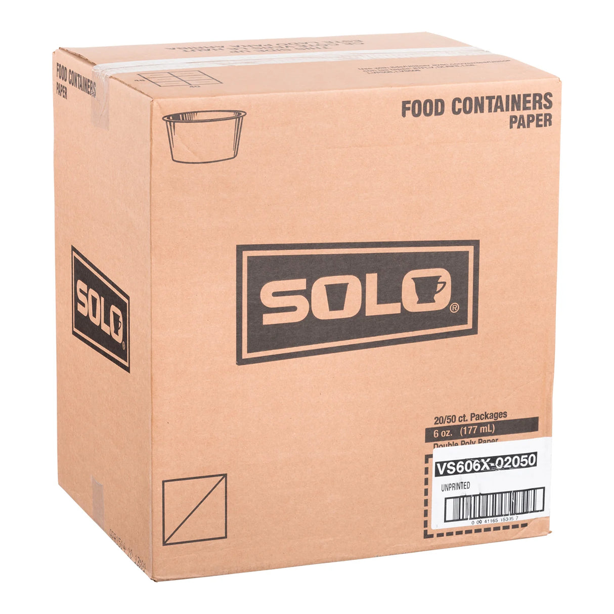 SOLO 6OZ WHITE SOUP PAPER CONTAINERS 1000EA