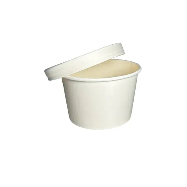 MIA Food Service SOLO 8OZ WHITE SOUP CONTAINERS AND LIDS COMBO 250EA SOLO 8OZ WHITE SOUP CONTAINERS AND LIDS COMBO 250EA