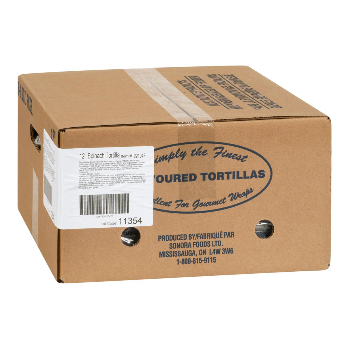 SONORA 12" SPINACH TORTILLAS 96EA