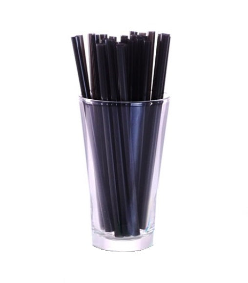 STONESTRAW 6" BIODEGRADABLE BLACK SUPER COCKTAIL STRAWS 2500EA