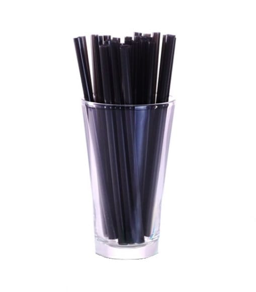 STONESTRAW 6" BIODEGRADABLE BLACK SUPER COCKTAIL STRAWS 2500EA