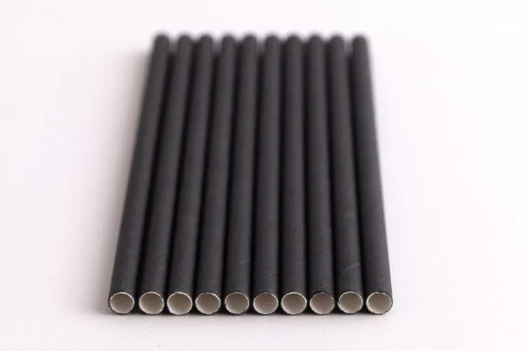 MIA Food Service STONESTRAW 8" BLACK SUPER COCKTAIL PAPER STRAWS 500EA STONESTRAW 8" BLACK SUPER COCKTAIL PAPER STRAWS 500EA