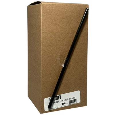 STONESTRAW 8" BLACK COCKTAIL STRAWS 9X250EA