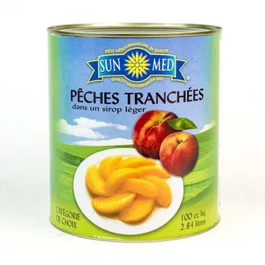 MIA Food Service SUN MED SLICED PEACHES IN LIGHT SYRUP 100OZ SUN MED SLICED PEACHES IN LIGHT SYRUP 100OZ