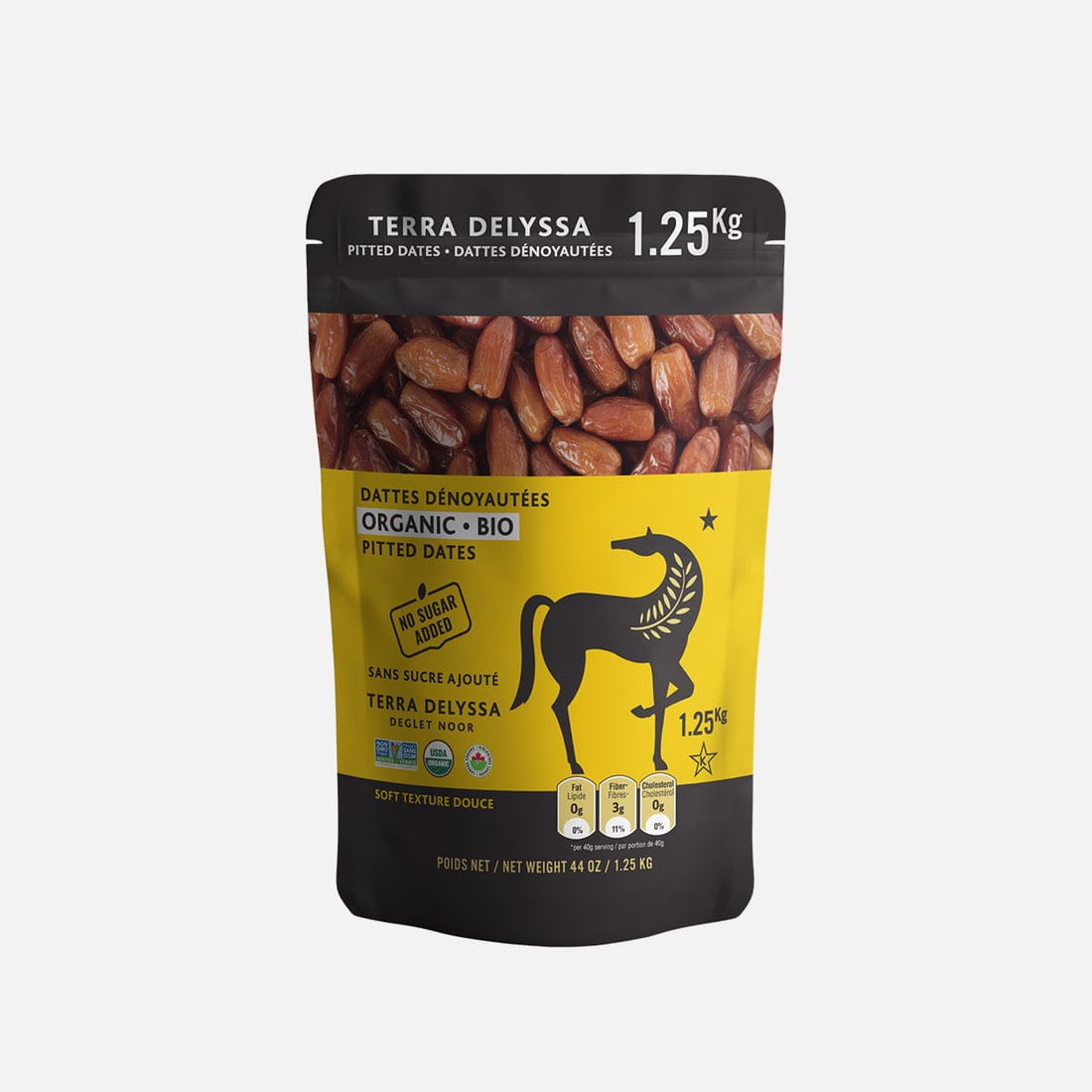 Mia Food Service TERRA DELYSSA DEGLET NOOR ORGANIC PITTED DATES 1.25 KG TERRA DELYSSA DEGLET NOOR ORGANIC PITTED DATES 1.25 KG