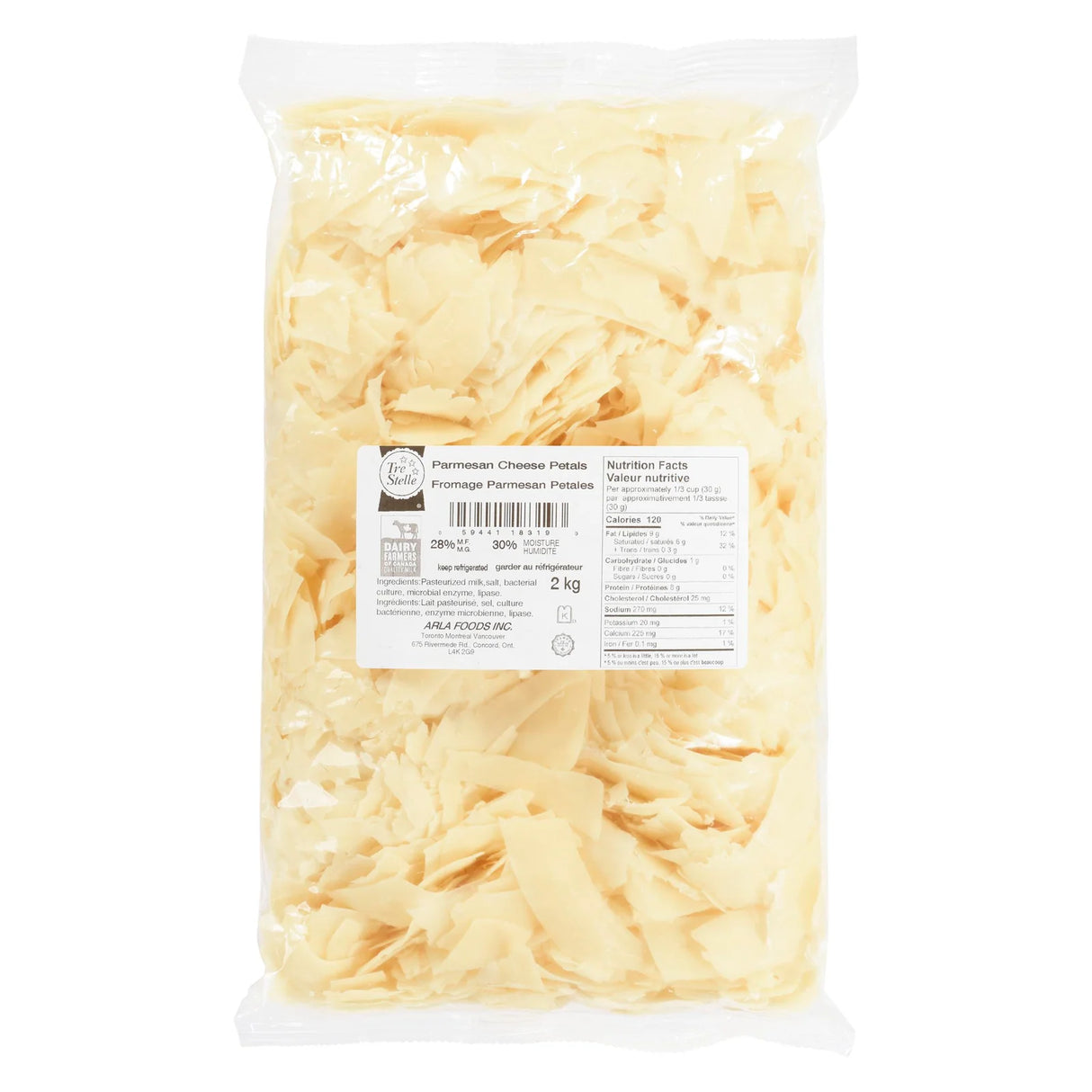 TRE STELLE SHAVED PARMESAN CHEESE 2KG