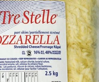 MIA Food Service TRE STELLE SHREDDED MOZZARELLA CHEESE 2.5KG TRE STELLE SHREDDED MOZZARELLA CHEESE 2.5KG
