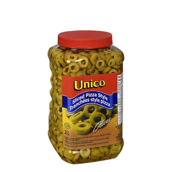 MIA Food Service UNICO SLICED PIZZA STYLE OLIVES 2L UNICO SLICED PIZZA STYLE OLIVES 2L