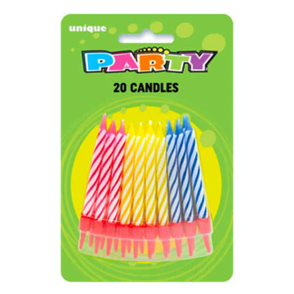UNIQUE MULTI SPIRAL CANDLES IN HOLDERS 20EA