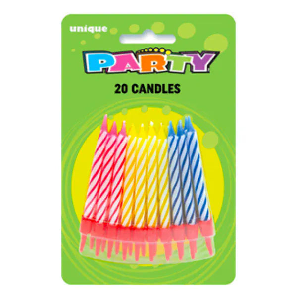 MIA Food Service UNIQUE MULTI SPIRAL CANDLES IN HOLDERS 20EA UNIQUE MULTI SPIRAL CANDLES IN HOLDERS 20EA