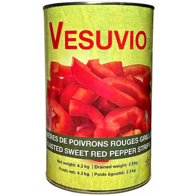MIA Food Service VESUVIO ROASTED RED PEPPER STRIPS 4.2KG VESUVIO ROASTED RED PEPPER STRIPS 4.2KG