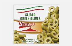 MIA Food Service VESUVIO SLICED GREEN OLIVES 100OZ VESUVIO SLICED GREEN OLIVES 100OZ