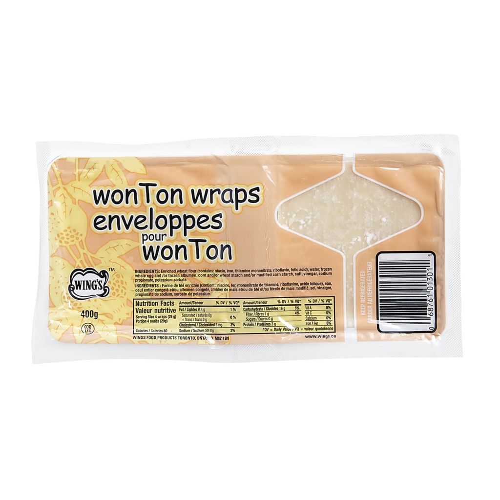 WINGS WONTON WRAPS 3X3 400GR