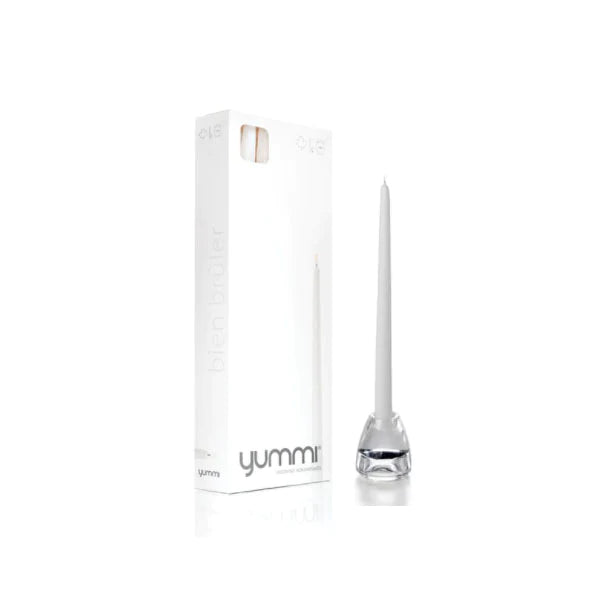YUMMI WHITE TAPER CANDLES 12" 6X12EA Mia Food Service