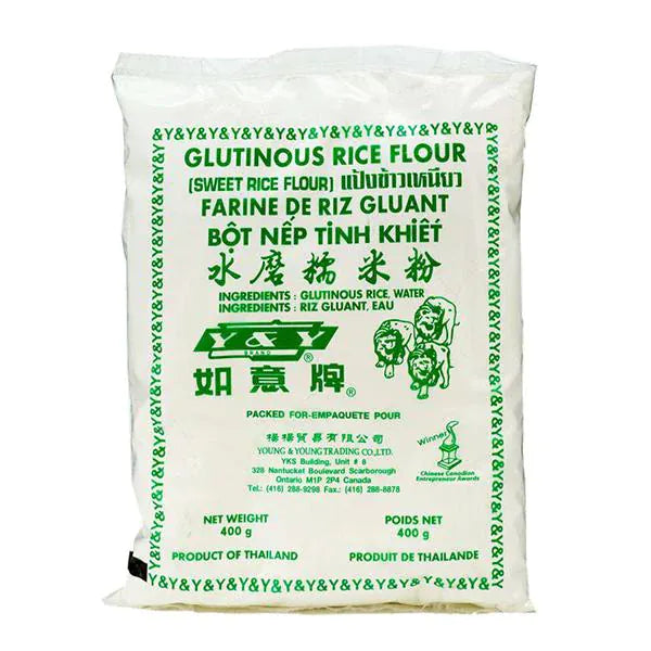 Mia Food Service Y&Y GLUTINOUS RICE FLOUR 400GR Y&Y GLUTINOUS RICE FLOUR 400GR