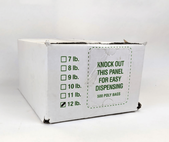 MIA Food Service 12LB POLY BAGS 8X4X20 500EA 12LB POLY BAGS 8X4X20 500EA