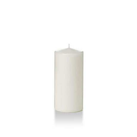 YUMMI WHITE PILLAR CANDLES 2.8X6" 4X3EA