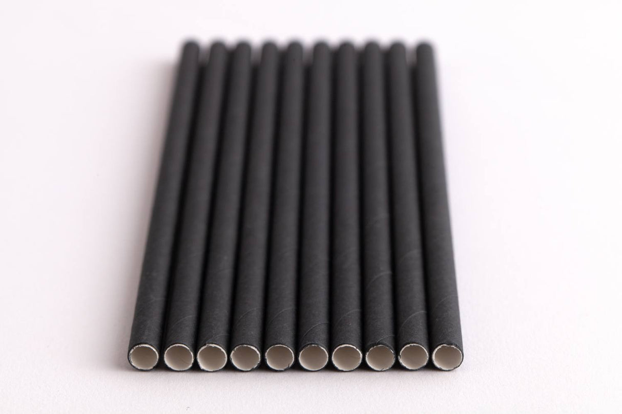 STONESTRAW 6" BIODEGRADABLE SUPER JUMBO BLACK STRAWS 1500EA