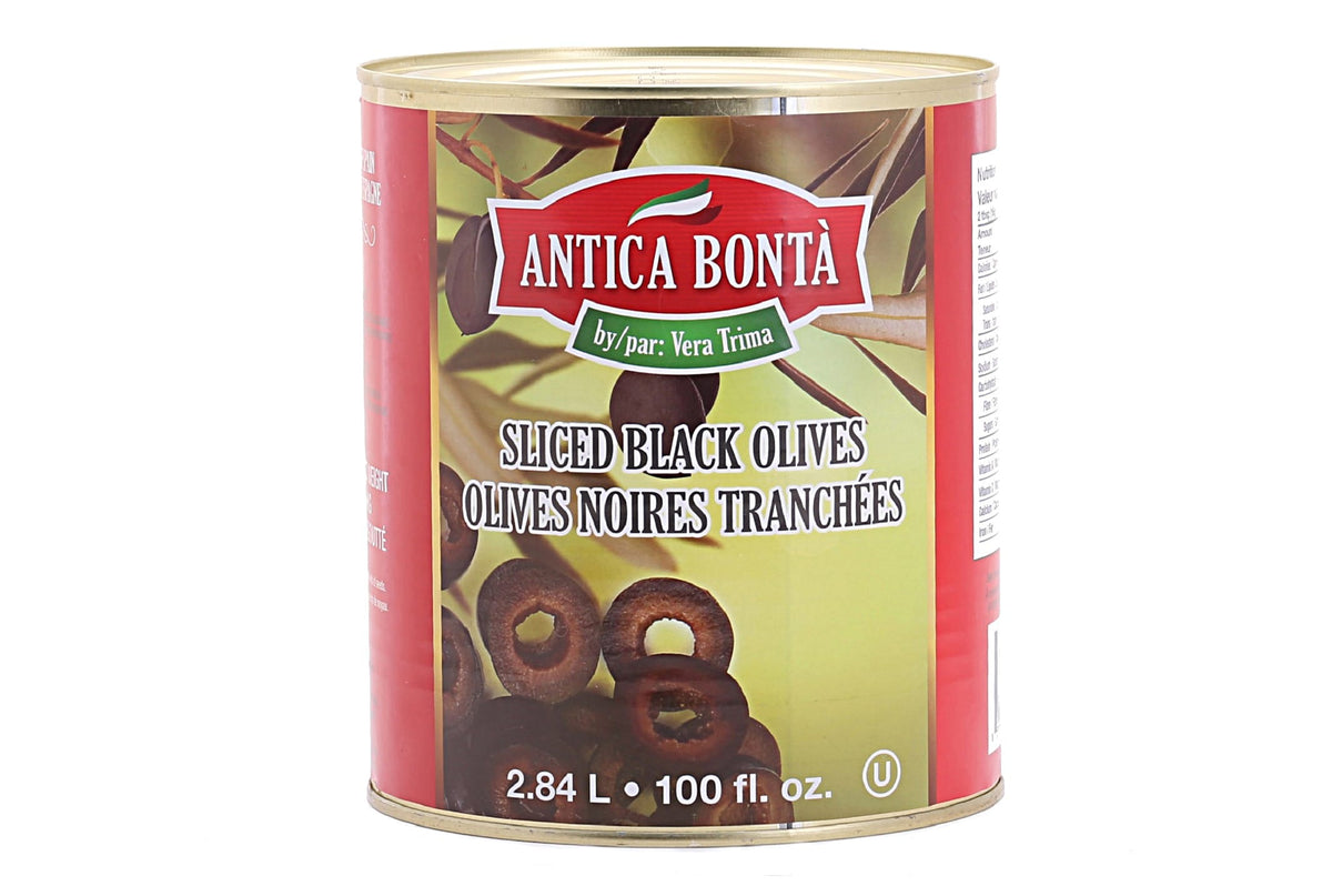 MIA Food Service ANTICA BONTA SLICED BLACK OLIVES 6X100OZ ANTICA BONTA SLICED BLACK OLIVES 6X100OZ
